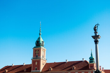 Fototapeta premium Street view of downtown in Warsaw, Poland