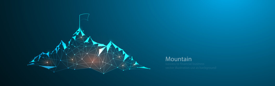 mountain success to financial business vector illustration use as background
