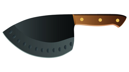 Large sharp cleaver knife isolated on white background, Vector illustration, chef knives, Cutlery icon set