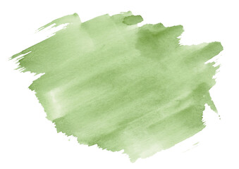 Watercolor green Blot on white background. Colorful Blot