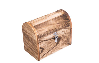 wooden chest isolated