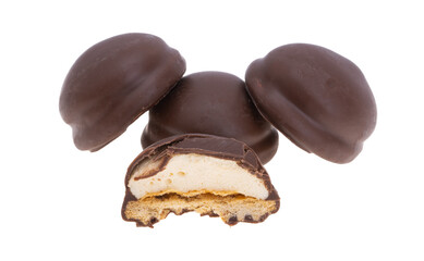 chocolate covered cookies with marshmallows