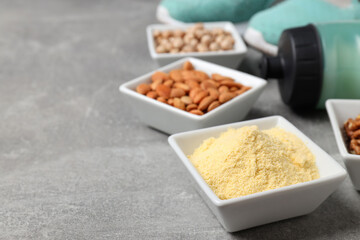 Concept of sports nutrition, space for text