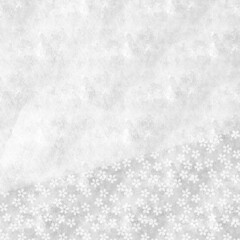 小桜の和柄背景　正方形　銀色　上品　ゴージャス　花柄　植物　白いテキストスペース　伝統的　春