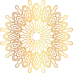Mandala background design with golden gradient and pattern 