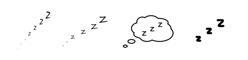 Zzz sleep waves set vector illustration