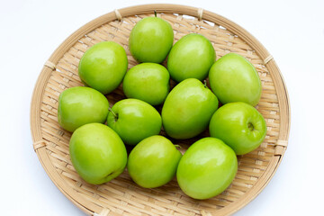 Milk jujube in round bamboo basket