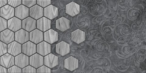 dark cement background with hexagonal pattern