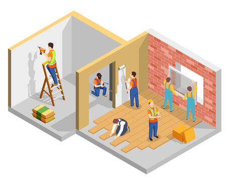 Construction Workers Isometric