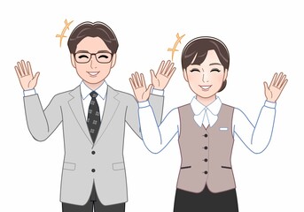 お店に出勤している男女2人