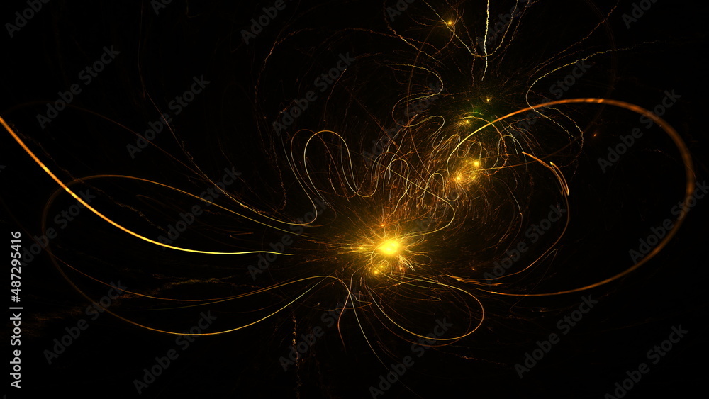 Poster abstract glowing geometric background. modern digital technologies, an element of design and decorat