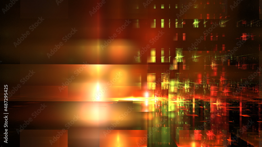 Poster abstract glowing geometric background. modern digital technologies, an element of design and decorat