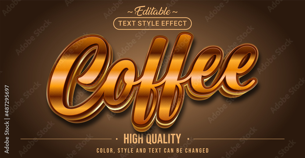Poster Editable text style effect - Coffee text style theme.
