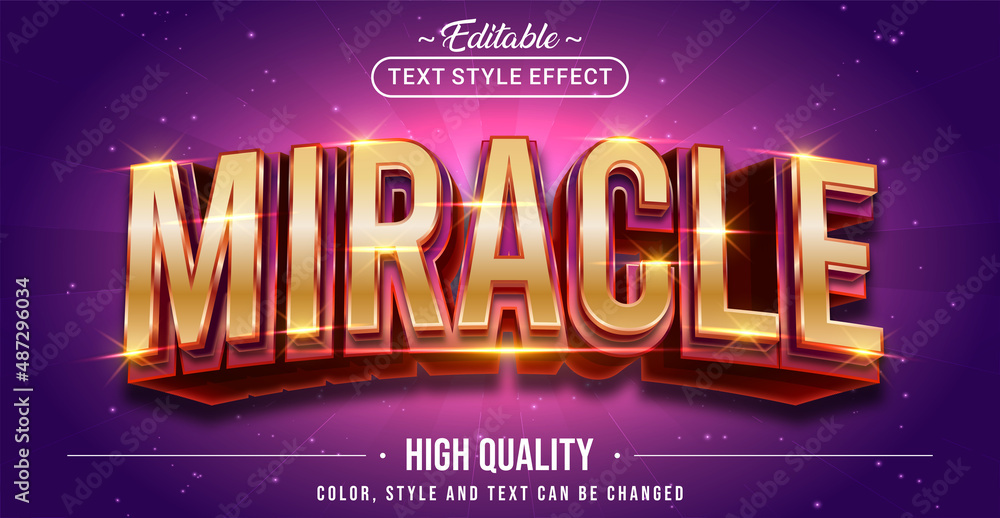 Aufkleber Editable text style effect - Miracle text style theme.