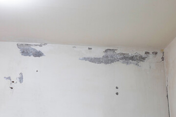 Before painting a wall, Cracked cement. Home repair