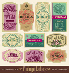 vintage labels set (vector)	
