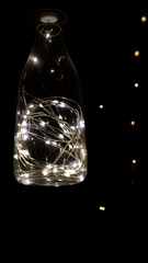 Fairy lights in a bottle.