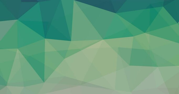 abstract animation of polygon triangle background with greenish tint