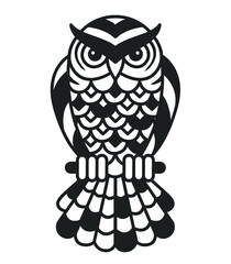 Vector. Abstract geometric owl. Linear polygonal animal.