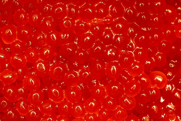 Red caviar texture close up