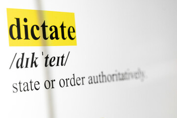 Dictate Text Macro Shot Highlighted in Yellow Color On Computer Screen