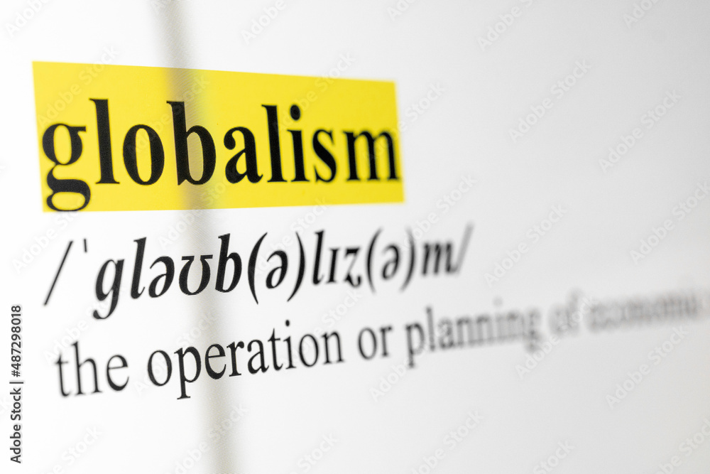 Poster Globalism Text Macro Shot Highlighted in Yellow Color On Computer Screen