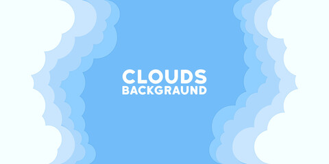 Clouds background banner. Clouds on the sky With place for your text. Vector on isolated white background. EPS 10