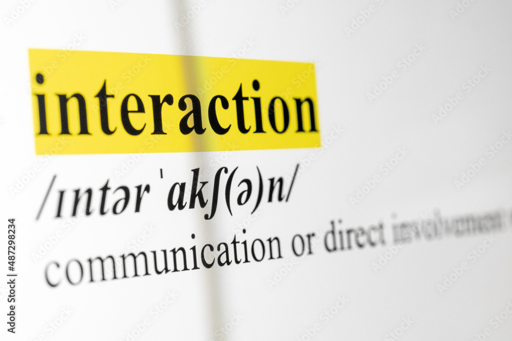 Poster Interactıon Text Macro Shot Highlighted in Yellow Color On Computer Screen