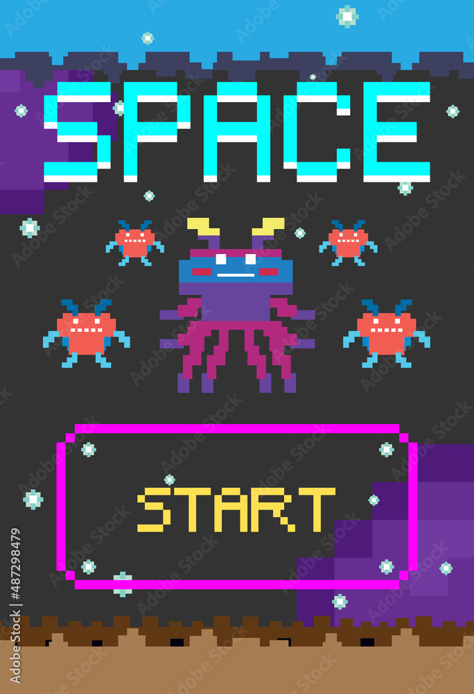 Wall mural space game user interface template - Wall murals