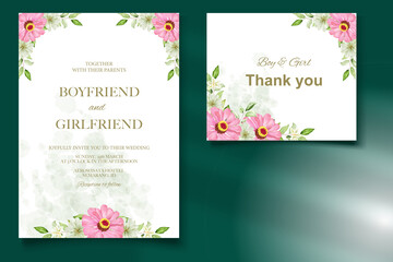 Fototapeta na wymiar Elegant floral template wedding card