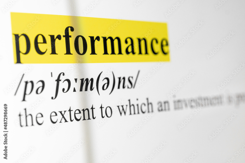 Poster Performance Text Macro Shot Highlighted in Yellow Color On Computer Screen