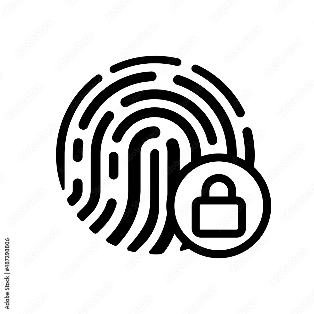 Poster fingerprint id icon. touch id. scanner. security for phone or computer. vector on isolated white bac