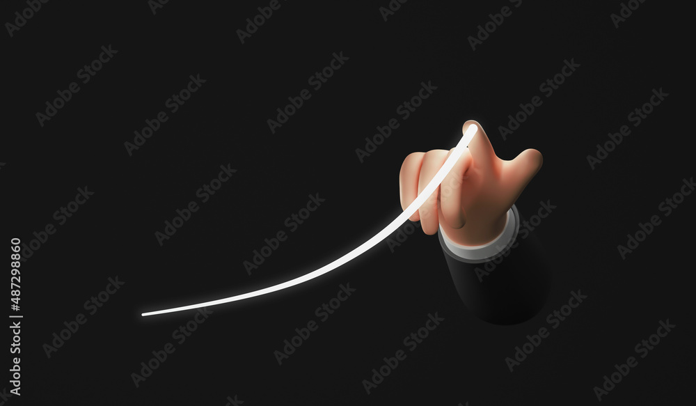 Poster 3d business hand writing development financial graph of data management digital analysis chart conce