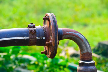 Tube and water pipe on the field. in India.