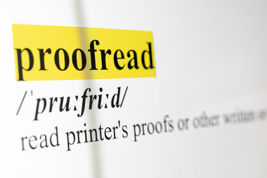 Proofread Text Macro Shot Highlighted in Yellow Color On Computer Screen
