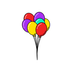 Ballons icon. Birthday or wedding party. Vector on isolated white background. EPS 10
