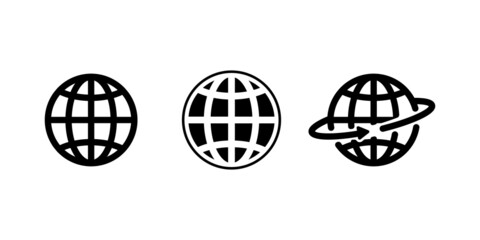 Fototapeta premium Globe icon set. Global internet or business. Vector on isolated white background. EPS 10