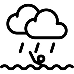 Flood disaster icon