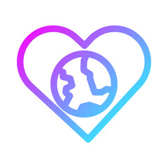 Earth love icon