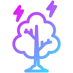 Thunder attack  in to tree icon