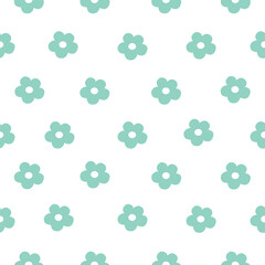 Obraz na płótnie Canvas Green pastel flower pattern for fabric, print, wallpaper, fashion