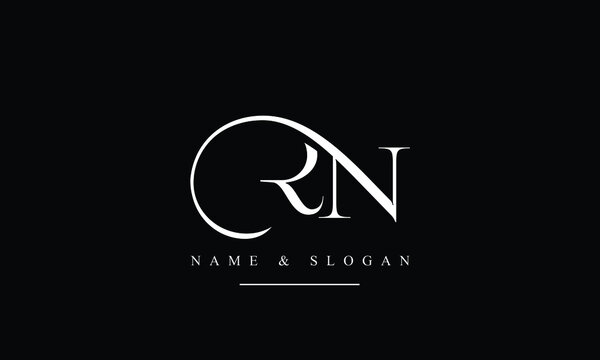 RN, NR, R, N abstract letters logo monogram