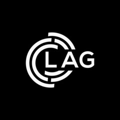 LAG letter logo design on black background.LAG creative initials letter logo concept.LAG vector letter design.