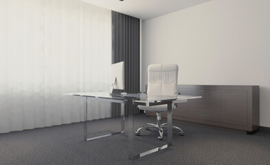 Modern office Cabinet.  3D rendering.   Meeting room