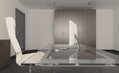Modern office Cabinet.  3D rendering.   Meeting room