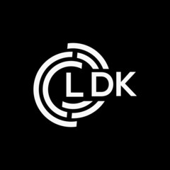 LDK letter logo design on black background.LDK creative initials letter logo concept.LDK vector letter design.