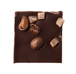 Сhocolate pieces filled with candied fruit isolated on white