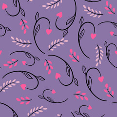 Hearts Valentine Pattern. Romantic pattern. Vector illustration. Seamless pattern with hearts for Valentine's Day design.