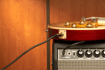 electric guitar in the recording studio