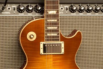 electric guitar in the recording studio